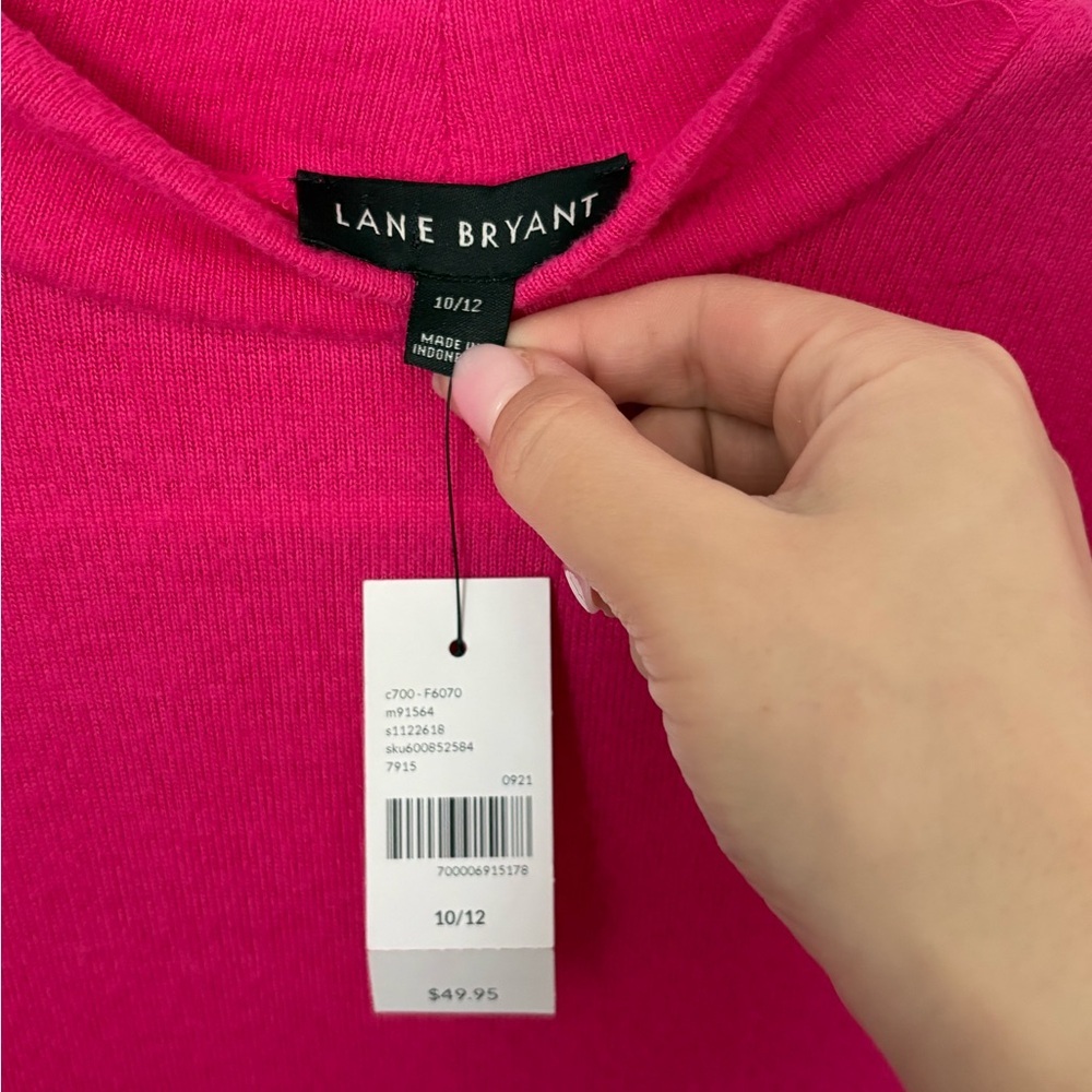 NWT Lane Bryant Hot Pink Slit Dress